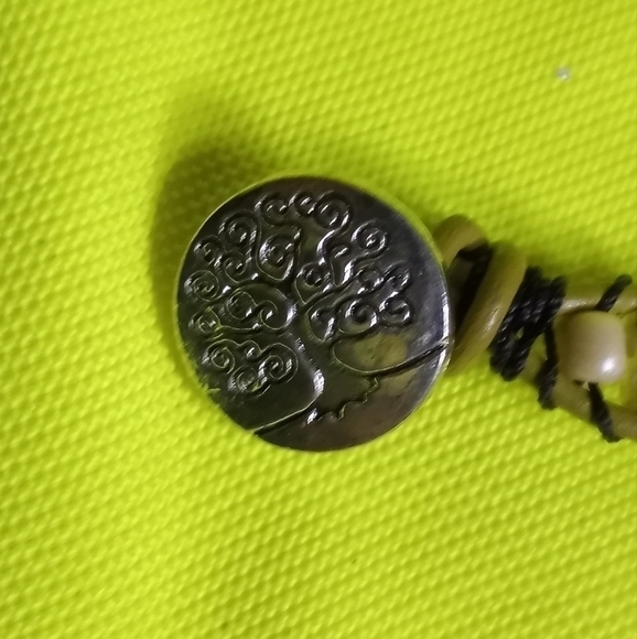 Green pink Aurora borealis Beads beaded bracelet tree button clasp - Picture 6 of 8